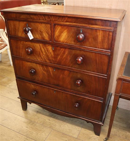 An early Victorian mahogany chest of drawers W.102cm